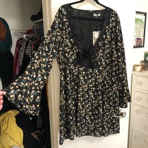 ASOS Curve Alice & You Floral Tie Front Dress